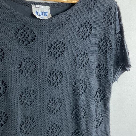 De Rotchild Plus Womens Black Open Knit Shift Dress - Picture 3 of 6